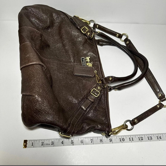 Coach Brown Leather Madison Satchel F1026 15955 Brass Hardware - Picture 9 of 10